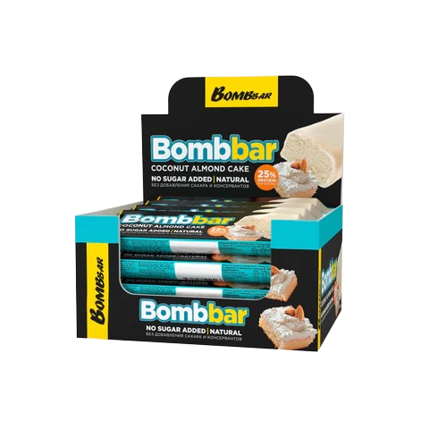 BOMBBAR Glazed bar Coconut Almond Cake 12 pc