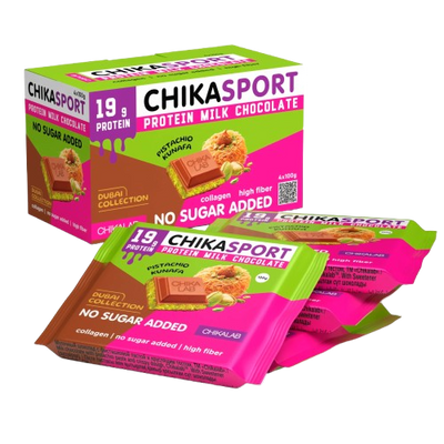 CHIKALAB Protein Milk Chocolate Pistachio Kunafa box 4 pcs