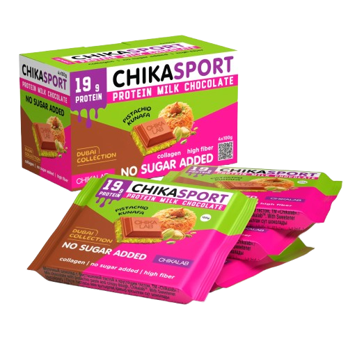 CHIKALAB Protein Milk Chocolate Pistachio Kunafa box 4 pcs