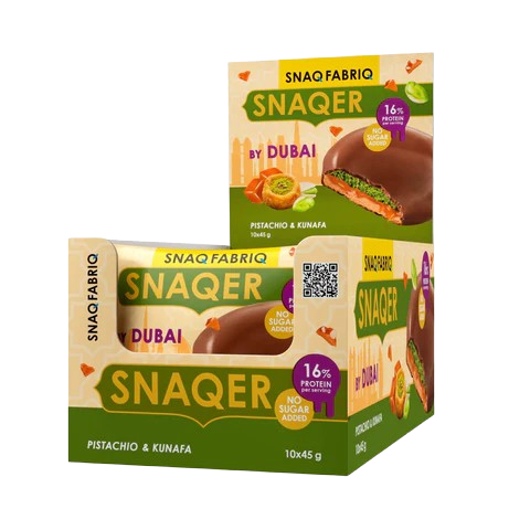 SNAQER Protein Cookies Pistachio kunafa & caramel box 10 pcs