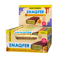 SNAQ FABRIQ Glazed Wafer Bar Pistachio kunafa box 12 pcs