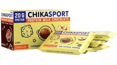 CHIKALAB Chika Sport Milk Protein Chocolate with hazelnuts box 4 pcs
