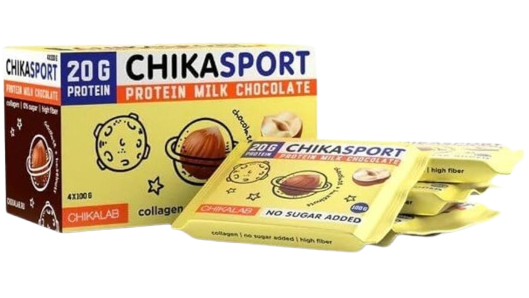 CHIKALAB Chika Sport Milk Protein Chocolate with hazelnuts box 4 pcs