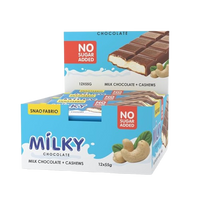 SNAQ FABRIQ Milk Chocolate with Milky-nut (cashew) filling box 12 pcs