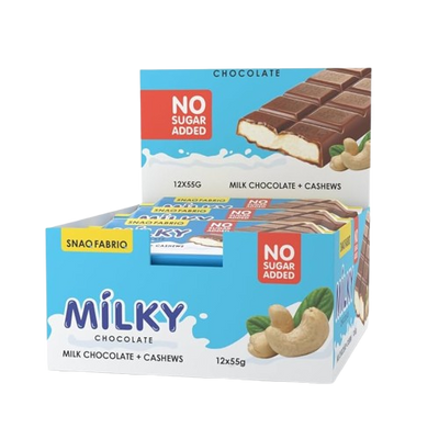 SNAQ FABRIQ Milk Chocolate with Milky-nut (cashew) filling box 12 pcs