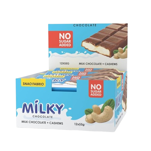 SNAQ FABRIQ Milk Chocolate with Milky-nut (cashew) filling box 12 pcs