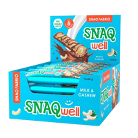 SNAQ FABRIQ Chocolate milk cashew bars (waffles) without sugar Snaq well box 15 pcs