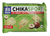 CHIKALAB Chika Sport White Protein Chocolate with hazelnuts and corn flakes