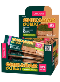 CHIKALAB DUBAI Chocolate-coated Protein bar Mochaccino with pistachio and crispy dough box 12 pc