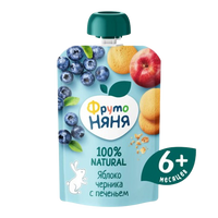 Fruto Nanny Fruit Puree with Cookies Apple Blueberry