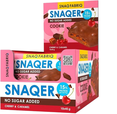 SNAQER Protein Cookie With cherry and caramel box 10 pcs
