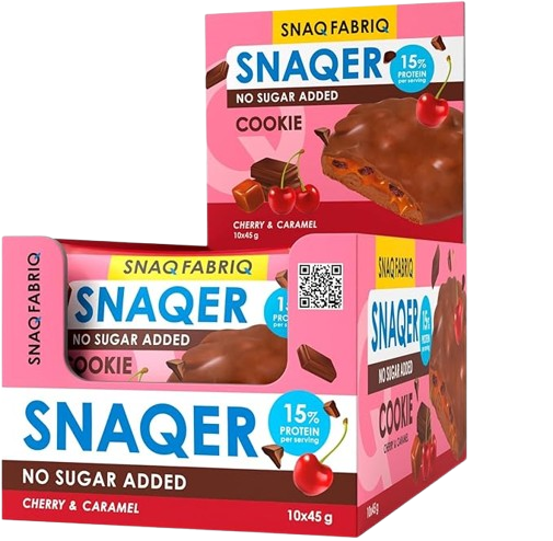 SNAQER Protein Cookie With cherry and caramel box 10 pcs