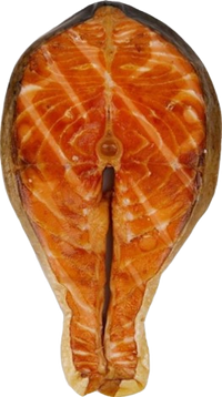 Hot smoked salmon steak