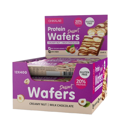 Chikalab Protein Wafers Creamy nut dessert box 12 pcs