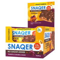 SNAQER Protein Cookie with Carmel, Peanuts and Raisins box 10 pcs
