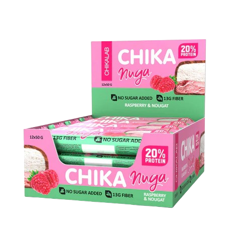 CHIKALAB Glazed Bar Nougat with Raspberry box 12 pc