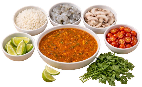 Tom yam shrimps soup set box 4 portions