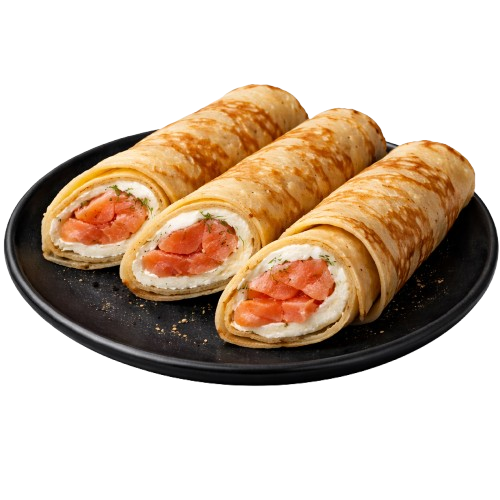 Blini with Cold Smoked Salmon and Cream Cheese