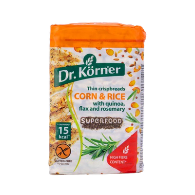Dr.Korner Crispbreads Corn & Rice with Quinoa, Flax and Rosemary