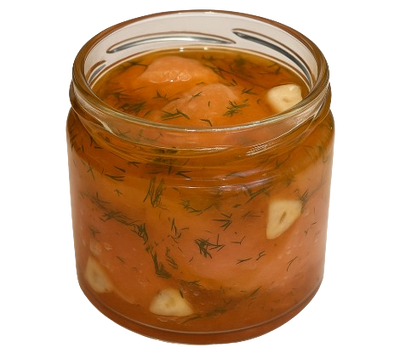 Shrimp in marinade (with garlic and dill)