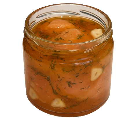 Shrimp in marinade (with garlic and dill)