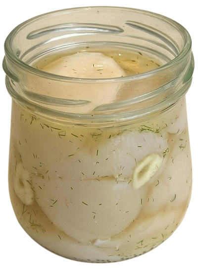 Scallop in marinade (with garlic and dill)