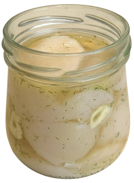 Scallop in marinade (with garlic and dill)