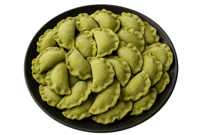 Homemade Vareniki with Mozzarella and Spinach