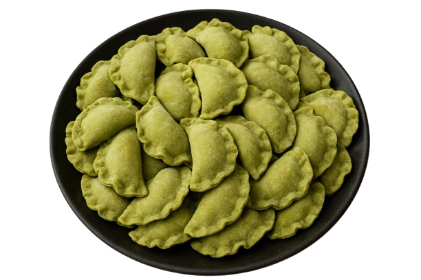Homemade Vareniki with Mozzarella and Spinach