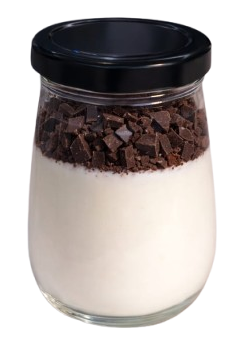 Homemade Greek Yogurt with Dark Chokolate Pieces