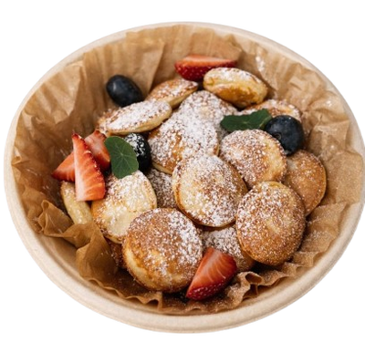 Mini Pancake Icing sugar and berries ~35 pcs