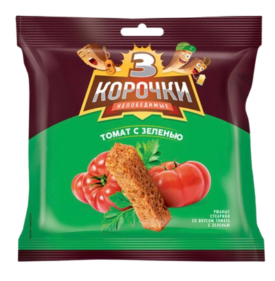 3 KOROCHKI Dry Croutons Tomato & Herbs