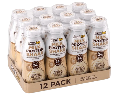 Bombbar Lactose Free Protein Milkshake Vanilla Ice Cream box 12*350 ml