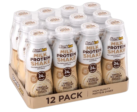 Bombbar Protein Milkshake Vanilla Ice Cream box 12*350 ml
