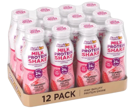 Bombbar Protein Milkshake Strawberry Gelato box 12*350 ml