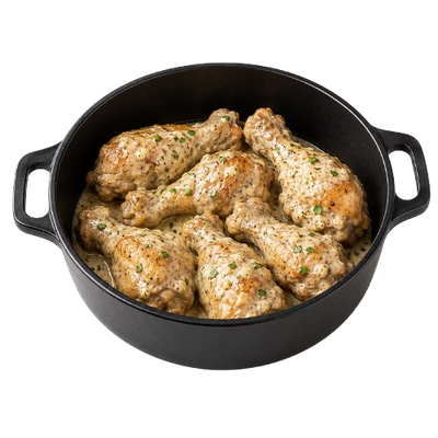 Pot of Chicken drumsticks in Garlic Mayo Sauce ~1000 g
