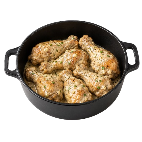 Pot of Chicken drumsticks in Garlic Mayo Sauce ~1000 g