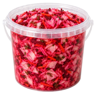 Homemade Fermented Cabbage with Beetroot