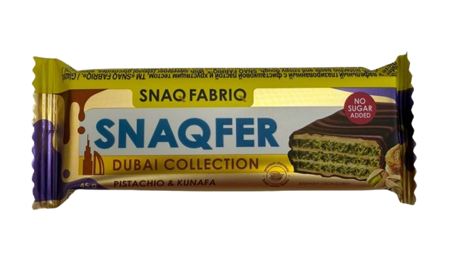SNAQ FABRIQ Glazed Wafer Bar Pistachio kunafa