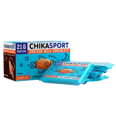 CHIKALAB Chika Sport Milk Protein Chocolate with almonds box 4 pcs