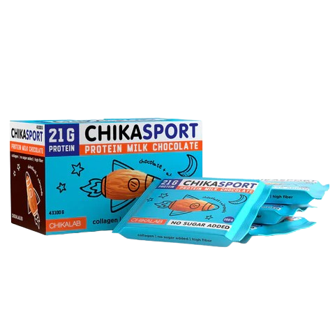 CHIKALAB Chika Sport Milk Protein Chocolate with almonds box 4 pcs
