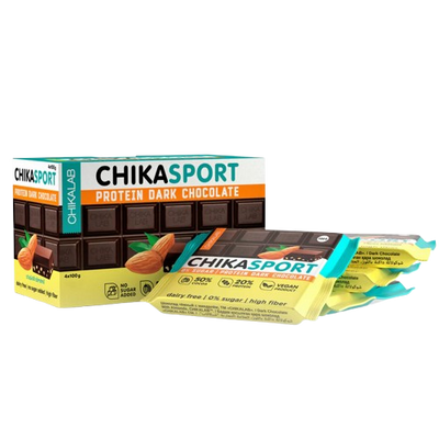 CHIKALAB Chika Sport Dark Protein Chocolate with almonds box 4 pcs