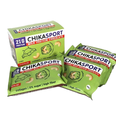 CHIKALAB Chika Sport Milk Protein Chocolate with cashews box 4 pcs
