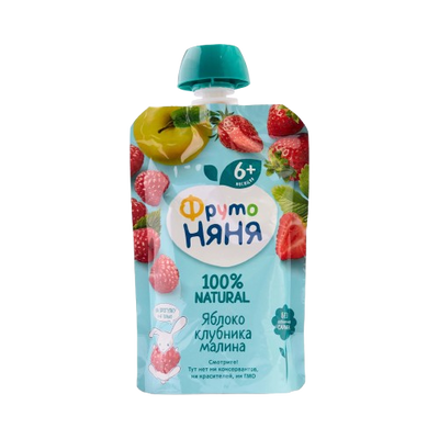 Fruto Nanny Fruit Puree Apple Strawberry Raspberry