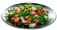 Watermelon salad with Arugula Rocket and Feta