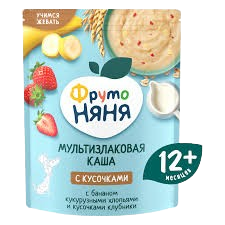 Fruto Nanny Oatmeal Milk Multigrain Porridge Banana Corn Flakes and Strawberry Bites