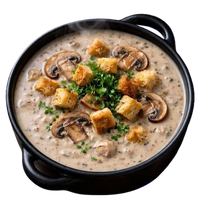 Mushroom Cream Soup with Crutons