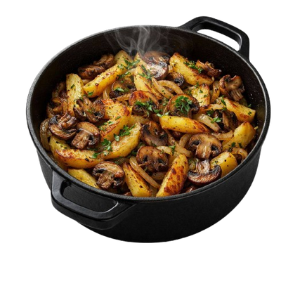 Fried Potato with Champignons