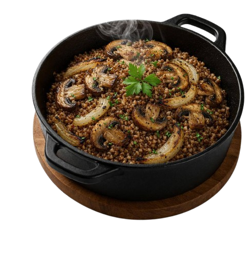 Buckwheat with Champignons and Onion