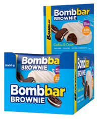 BOMBBAR Glazed cookie "Brownie cookies-cream" box 10 pc